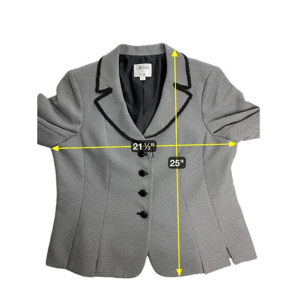 NWT Collections for Le Suit Blazer Suit Jacket Womens Size 16 Career Black/White - Picture 7 of 11